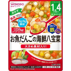 「アサヒグループ食品」　BIGサイズのグーグーキッチン　お魚だんごの海鮮八宝菜　100g