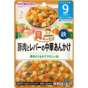 「アサヒグループ食品」　具たっぷりグーグーキッチン　豚肉とレバーの中華あんかけ　80g