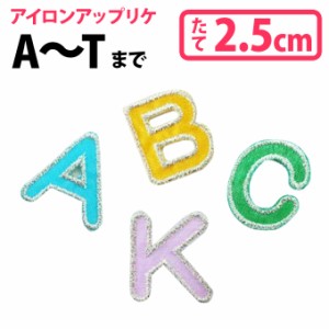 文字ワッペン アルファベット カラフル 大文字 A〜T 1枚 名前 アイロン 男の子 女の子 名入れ お名前 文字 アップリケ CP