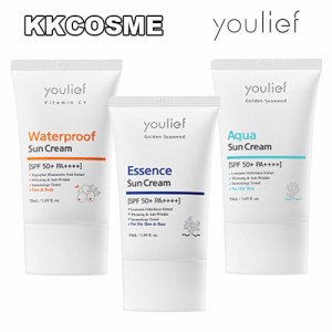 [公式販売代理店] youlief ユーリーフ 日焼け止め ウォータープルーフサンクリーム エッセンスサンクリーム アクアサンクリーム spf50+ p