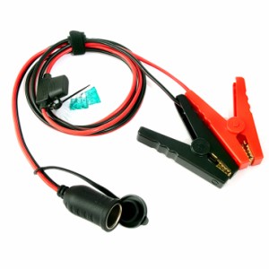 自動車用バッテリー充電ケーブル 12V/24V大型バッテリー接続ケーブル バッテリークリップ 直結型 シガープラグ 延長ケーブル 1.5M 防水 