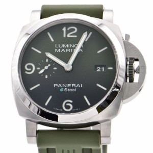 [3年保証] パネライ メンズ ルミノールマリーナ ヴェルデズメラルド PAM01356 X番 グリーン ラバーベルト 自動巻き 腕時計 中古 送料無料