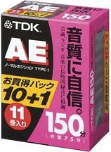 TDK オーディオカセットテープ AE 150分11巻パック [AE-150X11G]