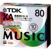 TDK 録音用CD-R XA 80min インクジェットプリンタ対応 5色カラーミックス 10枚パック CD-RXA80CPWX10S
