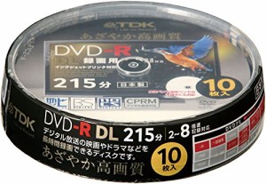 TDK 録画用DVD-R DL(215分) デジタル放送録画対応(CPRM) ホワイトワイドプリンタブル 2-8倍速 日本製 スピンドル10枚パック 