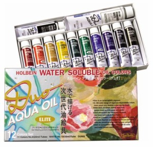 ホルベイン 油絵具 アクアオイルカラー DUO 12色セットエリートセット DU905 20ml(6号) 023905