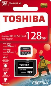 東芝 ( TOSHIBA ) 128GB microSDXC 98MB/s Write65MB/s 4K A1 V30 U3 THN-M303R128