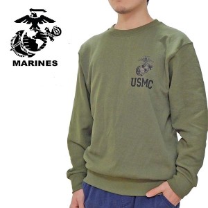 米軍 放出品 実物 アメリカ軍 USMC 海兵隊 トレーナー スウェットシャツ オリーブ