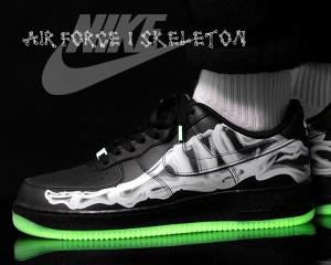 nike af1 skeleton black