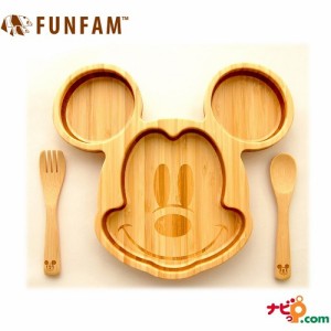 FUNFAM ファンファン 竹食器 ディズニー ミッキー マウス フェイスプレートセット MICF-2019-01