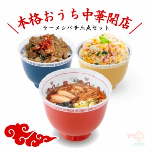 おまち堂 ラーメシバチ 3点セット ラーメンどんぶり ラーメン丼 ラーメン鉢 中華皿 中華屋さん 中華料理 食器 中華丼 陶器 ギフト プレゼ