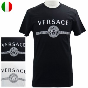 ヴェルサーチェ メンズ Tシャツ 半袖 ウェア アパレル 100%コットン ロゴ メデューサ 男性 紳士 服 VERSACE A87573-A228806【新品】【ブ
