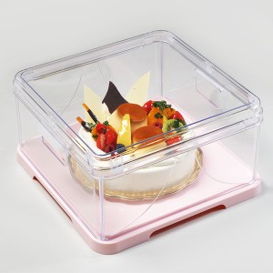 ケーキカバー ピンク　　送料無料 自社製造 日本製 透明ケース コンパクト 折り畳 冷蔵保存 乾燥・埃・虫防止 デコレーションケーキ 製菓