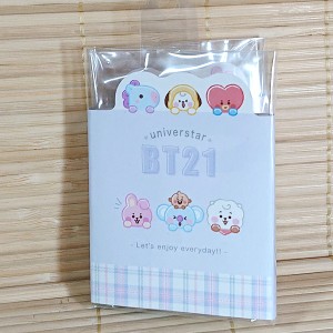 BT21 パタパタメモ チェック LINE FRIENDS 206837/ミニメモ6柄入り 手渡しメモ