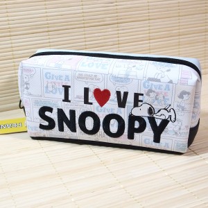 スヌーピー（SNOOPY） BOX型ペンポーチ 63353/ロゴ刺しゅう 可愛い筆箱 ポーチ 文房具 ペンケース ポーチ