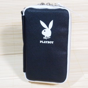 PLAYBOY（プレイボーイ/ロゴ） フラットマルチペンケース 63919/スマホも入るポーチ ポケット多め トラベルポーチ