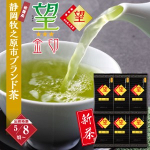 静岡新茶 2024 ギフト 緑茶 お茶 高級茶 上級茶 被覆茶 静岡茶 牧之原ブランド茶 望 金印 100g×6袋  被覆 被せ 冷茶 水出し茶 贈答 日本