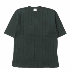 6 ROKU BEAUTY&YOUTH ロク 日本製 WIDE RIB 5SLEEVE KNIT ワイドリブ5分袖ニット 1618-284-0228 グリーン セーター