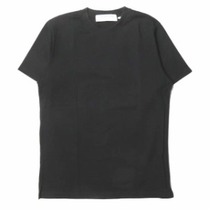 LHOMME ROUGE ル・オムルージュ ポルトガル製 コットンスリットクルーネックTシャツ L(50) ブラック 半袖 無地 トップス