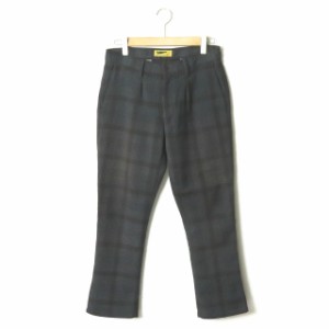 HURRAY HURRAY フレイフレイ フレーフレー 日本製 Check Flare Pants 1タックチェックフレアパンツ H1428 1 グレー ボトムス