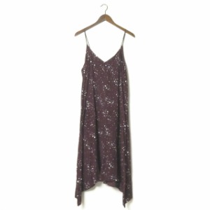 PHEENY フィーニー Rayon heart printed camisole dress レーヨンハートプリントキャミソールドレス PS17-OP01 BURGUNDY ワンピース