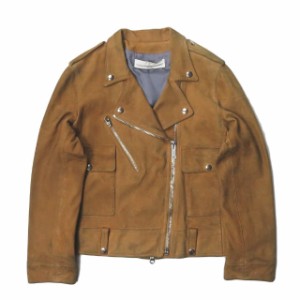 GOLDEN GOOSE ゴールデングース ダメージ加工スエードダブルライダースジャケット S ブラウン レザージャケット Deuxieme Classe