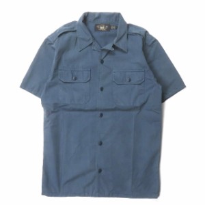 RRL ダブルアールエル COTTON TWILL CAMP SHIRTS コットンツイル キャンプシャツ XS ネイビー 半袖 Double RL トップス