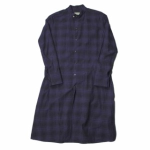 BED J.W. FORD ベッドフォード 日本製 Check Long Shirt チェックロングシャツ 1 パープル 長袖 トップス