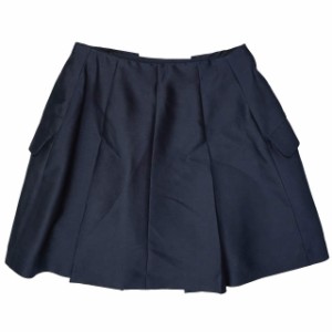 TOGA PULLA トーガ プルラ 19AW 日本製 Suiting wool skirt スイッチングウールスカート TP92-FG290 34 ネイビー プリーツ シルク