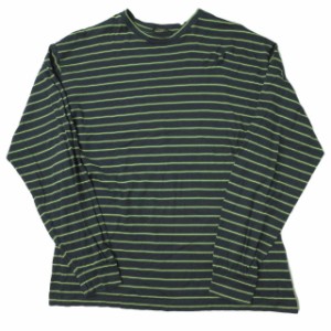 Crespi クレスピ イタリア製 MULTI BORDER TEE マルチボーダーTシャツ 50 ネイビー 長袖 クルーネック カットソー トップス