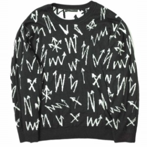 roarguns ロアーガンズ 21AW 12GG ARROW JACQUARD KNIT アロージャガードリバーシブルクルーネックニット 21FGK-02 2 BLACK/WHITE roar