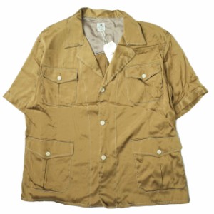 新品 SASQUATCHfabrix. サスクワァッチファブリックス 19SS 日本製 SILK SAFARI SHIRT シルクサファリシャツ 19SS-SY5-002 M GOLD 開襟