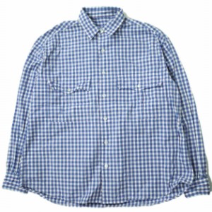 Porter Classic ポータークラシック 20SS 日本製 ROLL UP GINGHAM CHECK SHIRT ロールアップ ギンガムチェックシャツ S BLUE 長袖