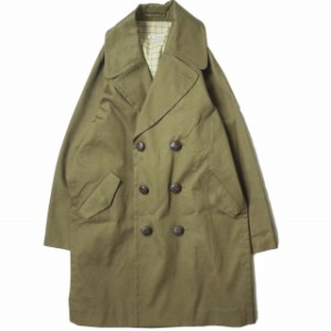 新品 HED MAYNER ヘドメイナー 19SS COTTON GABARDINE OVERSIZED PEA COAT オーバーサイズピーコート HMO101 S KHAKI トレンチ アウター