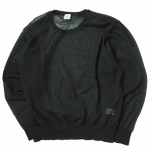 6 ROKU BEAUTY&YOUTH ロク ビューティーアンドユース SUKE ELBOW PATCH KNIT 透けエルボーパッチニット 8613-105-0098 ブラック セーター