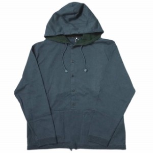 新品 crepuscule クレプスキュール 日本製 BUTTON P/O HOODIE ボタンプルオーバーパーカー 2003-012 1 GREEN オーバーサイズ トップス