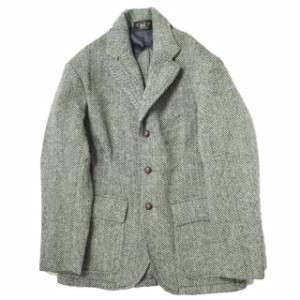 RRL x HARRIS TWEED ダブルアールエル ハリスツイード 22AW 別注 アンコンストラクテッド スポーツコート L グレー Double RL ジャケット