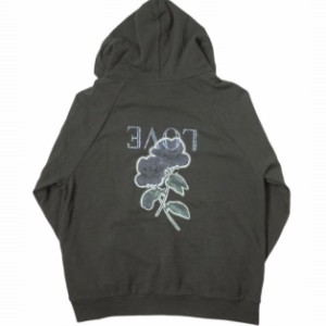 el conductorH コンダクター 22AW STONE DECORATION HOODED SWEATER ROSE スウェットプルオーバーパーカー PD22AC01 4(L) ブラック