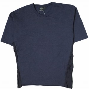 新品 kolor カラー 日本製 キュプラドッキング ヘビーウェイトカットオフTシャツ 12SCM-T21207 1 NAVY 半袖 再構築 トップス