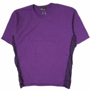 新品 kolor カラー 日本製 キュプラドッキング ヘビーウェイトカットオフTシャツ 12SCM-T21207 1 PURPLE 半袖 再構築 トップス