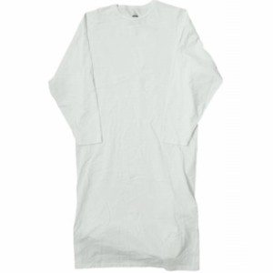 Graphpaper グラフペーパー 日本製 L/S CREW NECK DRESS ロングスリーブTシャツワンピース 00 ホワイト 長袖 ロング トップス