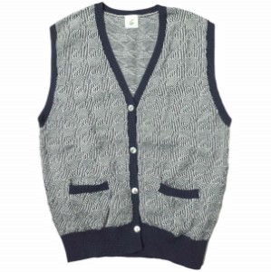 6 ROKU BEAUTY&YOUTH ロク ビューティーアンドユース 21SS 日本製 CHIDORI KNIT VEST 千鳥格子ニットベスト 8618-299-0077 FREE NAVY