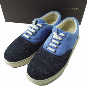 BOTTEGA VENETA ボッテガヴェネタ イタリア製 イントレチャート スエードローカットスニーカー ？356617 VFC05 3960 40(25cm) BLUE/NAVY