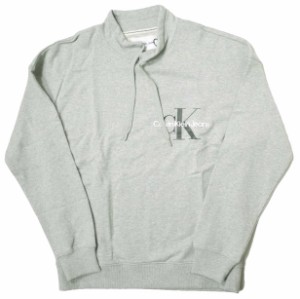 新品 Calvin klein Jeans カルバンクラインジーンズ Two-Tone Monogram Logo Sweatshirt ハイネックスウェット J319704 M Gray