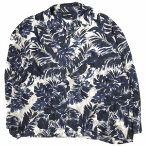 Danke Schon ダンケシェーン 23SS 日本製 Chiffon Cut Jacket ボタニカル柄 シャツジャケット Free ブルー 長袖 開襟 オープンカラー