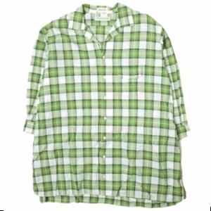 INDIVIDUALIZED SHIRTS x BEAMS BOY インディビジュアライズドシャツ 別注 チェックワイドワンピース ONE SIZE グリーン シャツ 開襟