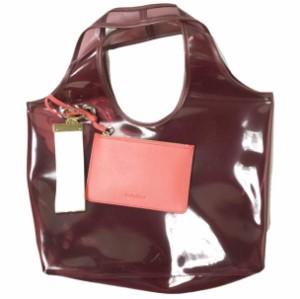 新品 SEE BY CHLOE シーバイクロエ PVC HAND BAG ポリ塩化ビニールクリアハンドバッグ チャーム＆ポーチ付き S992593N Dark Red カバン