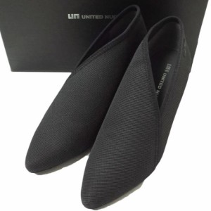 新品 UNITED NUDE ユナイテッドヌード Fold Lite Mid Vカットヒールパンプス 39(24.5-25cm) Black UN ポインテッドトゥ ショートブーツ