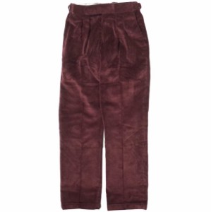 CORDINGS x BEAMS F コーディングス ビームスエフ 別注 コーデュロイ2プリーツサイドアジャスタースラックス 28 MAROON パンツ ボトムス