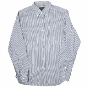 BEAMS PLUS ビームスプラス 日本製 ロンドンストライプボタンダウンシャツ 11-11-3212-139 XS NAVY/WHITE 長袖 BD トップス